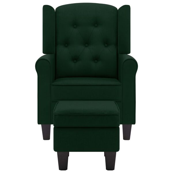 vidaXL Armchair Dark Green Fabric (100% polyester), Plywood, Plastic