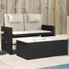 vidaXL Garden Bench Black and Cream White