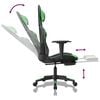 vidaXL Gaming Chair Black and green Faux leather, metal, plywood, foam
