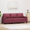 vidaXL 3-Seater Sofa Wine Red Fabric (100% polyester), Metal, Textilene