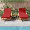 vidaXL Sun Lounger 2 pcs Red 200 x 67 x 84cm Solid Acacia wood