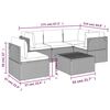 vidaXL Garden Lounge Set Grey PE rattan, powder-coated steel, polyester, PVC