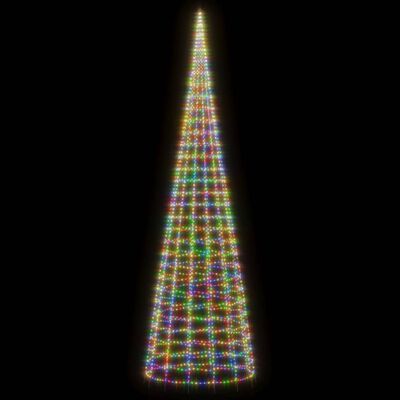 vidaXL Christmas Tree Light on Flagpole 3000 LEDs Colorful 315"