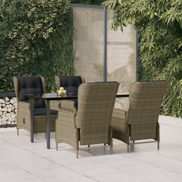 vidaXL Garden Dining Set Brown