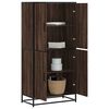 vidaXL Highboard Brown Oak Engineered Wood, Metal Standard Highboard