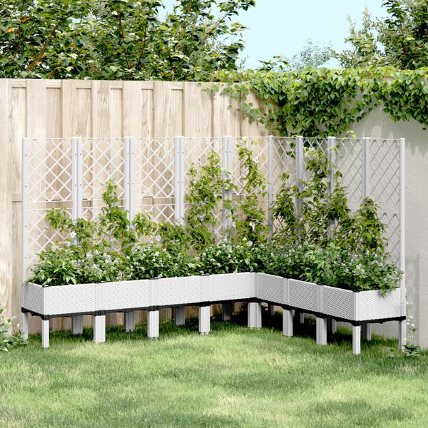 vidaXL Garden Planter White Polypropylene Large Decorative Inlays