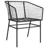 vidaXL 7 Piece Patio Dining Set Black Poly Rattan Glass