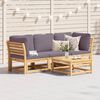 vidaXL Garden Lounge Set Dark Grey, Acacia Wood Solid Acacia Wood, Polyester