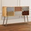 vidaXL Sideboard Naturally stained wood with multicolored patterns
