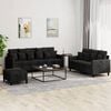 vidaXL Sofa Set Black Velvet (100% polyester), metal, textilene, plywood