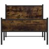 vidaXL Bed Frame Smoked oak Steel, engineered wood Single Modern