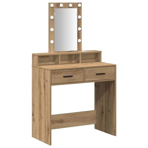 vidaXL Dressing Table Brown 31.10 x 16.14 x 55.12 in Engineered Wood