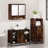 vidaXL Bathroom Furniture Set Smoked Oak Engineered Wood, Metal, Glass