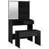 vidaXL Dressing Table Set With Led Black Engineered wood