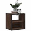 vidaXL Wall-mounted Bedside Cabinet Brown oak Engineered wood, Metal