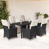 vidaXL Garden Dining Set Black, Cream