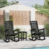vidaXL Rocking Chair 2 pcs Black 92 x 70 x 108 cm Polyethylene