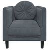 vidaXL Dark Grey Velvet Sofa Chair Plush Armchair Single Seating