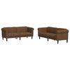 vidaXL Sofa Set Brown Velvet (100% polyester), plywood, solid wood