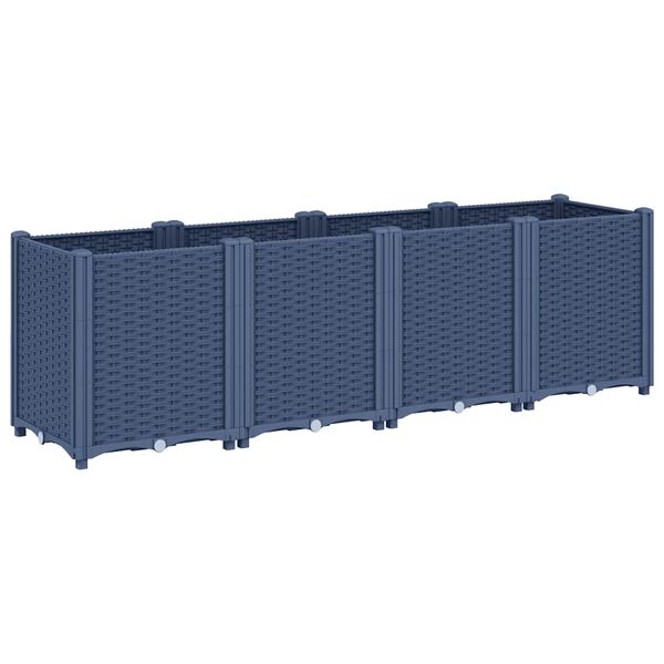 vidaXL Garden Planter Blue Grey Polypropylene Large Modular