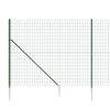 vidaXL Wire Mesh Fence with Spike Anchors Green 4.6x82.0'