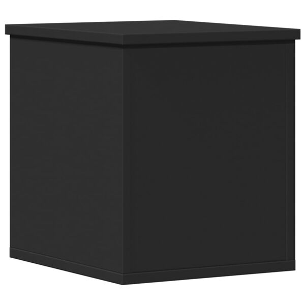 vidaXL Storage Box Black Engineered Wood Standard Storage Trunk Square