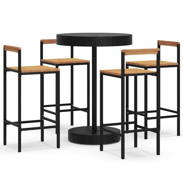 vidaXL Garden Bar Set Black