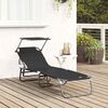 vidaXL Folding Sun Lounger Folding Black 56 x 190 x 81cm fabric