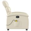 vidaXL Massage Recliner Chair Cream Faux leather, Metal, Plywood Large