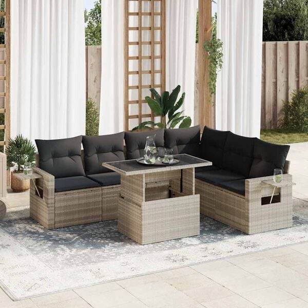 vidaXL Garden Sofa Set Light Grey, Dark Grey