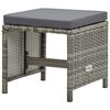 vidaXL Outdoor Dining Set Grey rattan and dark grey cushions