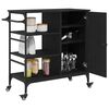 vidaXL Kitchen Trolley Black Oak 87.5 x 39 x 84.5 cm Engineered Wood