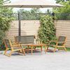 vidaXL Garden Chairs with Table 4 pcs Gray 35.4" x 17.7" x 15.7