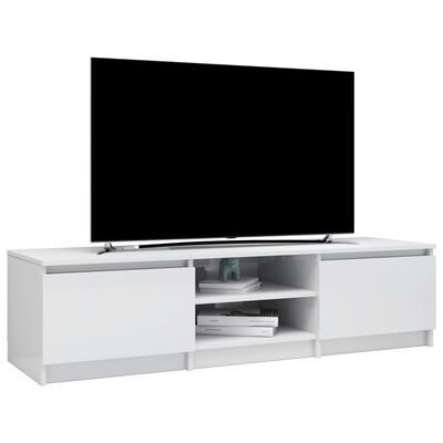vidaXL TV Cabinet High Gloss White 55.1"x15.7"x14" Engineered Wood