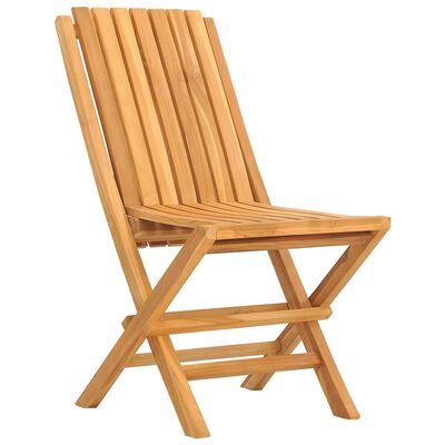 vidaXL Folding Patio Chairs 4 pcs 18.5"x18.5"x35" Solid Wood Teak