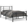 vidaXL Bed Frame Black Powder-Coated Steel Single Bed Frame