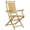 vidaXL Bistro Set Natural Bamboo Bamboo 2-Seater Foldable Bistro Set