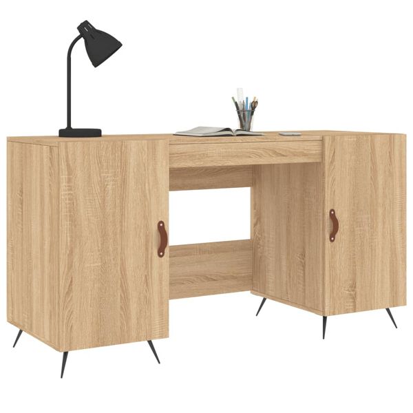 vidaXL Desk Sonoma oak Engineered wood Medium Desk Rectangular