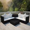 vidaXL Patio Furniture Black Poly Rattan Medium Modular