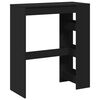 vidaXL Bar Table Black Engineered Wood Medium Bar Table Rectangular