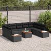vidaXL Garden Sofa Set with Cushion 5 pcs Black Poly Rattan