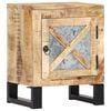 vidaXL Bedside Cabinet Natural wood with black legs Solid mango wood