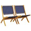vidaXL Folding Garden Chair Set of 2 Dark blue, Brown