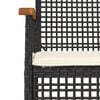 vidaXL Garden Dining Set Black PE Rattan Removable Covers