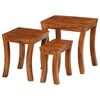 vidaXL Nesting Table Brown with a honey touch finish Solid acacia wood