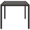 vidaXL Garden Table Black Poly rattan, powder-coated steel, tempered glass