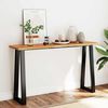 vidaXL Console Table Natural Wood Solid acacia wood and powder-coated steel