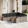 vidaXL Garden Sofa Set Grey PE rattan UV-resistant materials