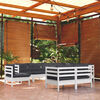 vidaXL Garden Lounge Set White with Gray cushions