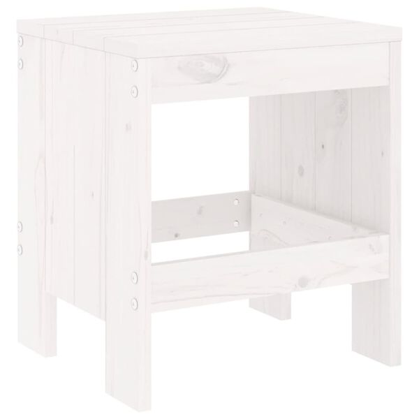 vidaXL Garden Dining Set White Solid pine wood 32.5 in x 32.5 in x 29.9 in